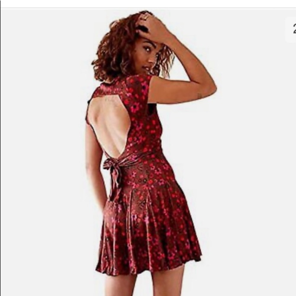 Free People Red/Brown It Takes Two Wrap Dress size M